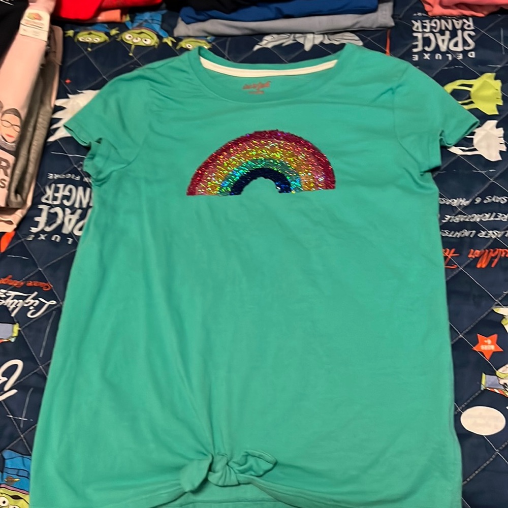 Cat & Jack sequin rainbow flip tee
